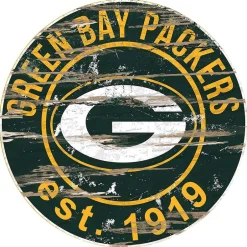 NFL Round Heritage Logo Sign 12