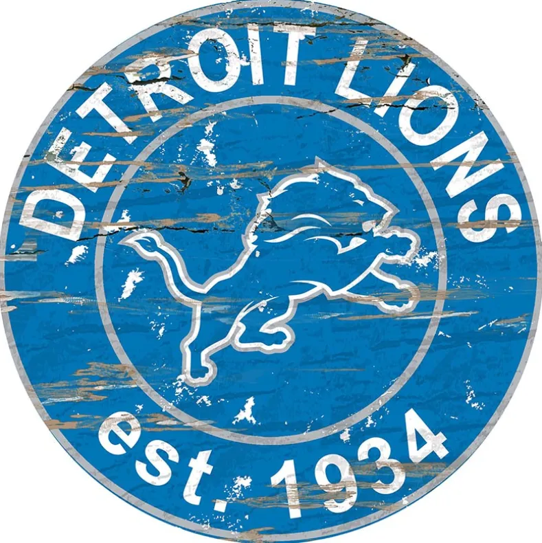 NFL Round Heritage Logo Sign 12"