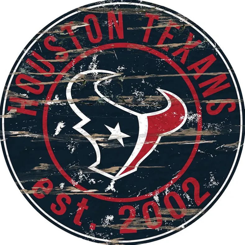 NFL Round Heritage Logo Sign 12"