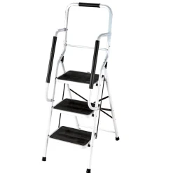 3 or 4 Step Folding Ladder with Handrails