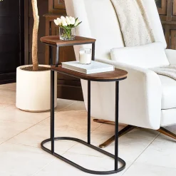 Oval 2-Tier Living Room End or Side Table - 28