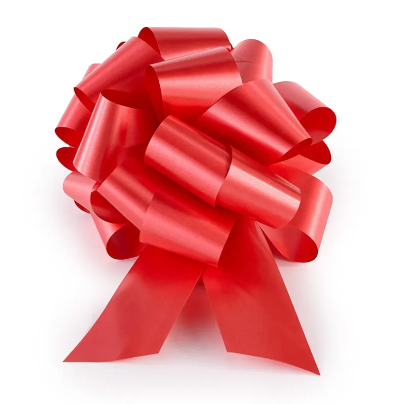 Oversized Holiday Red Ribbon Bow