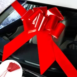 Oversized Holiday Red Ribbon Bow