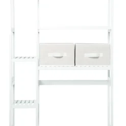 Over-the-Toilet Bathroom Dual Storage Rack with Set of 2 Baskets