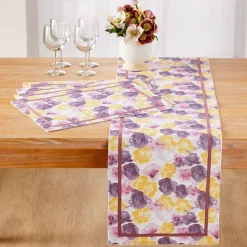 Painted Floral Set of 4 Placemats or Runner