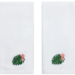 Palm Floral Shower Curtain, Bath Rug, Hand Towels, Valance, or Hooks