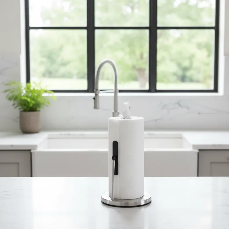 Paper Towel Holder with Spray Bottle