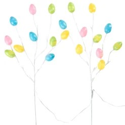 Pastel Easter Egg Lighted Branches - Set of 2 - Battery Operated