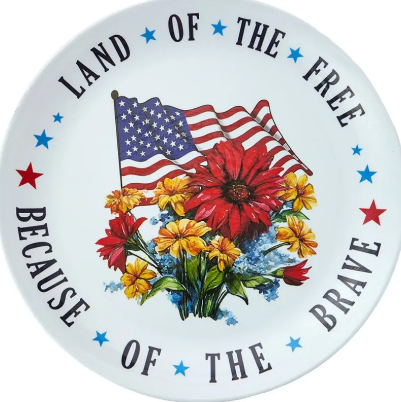 Patriotic American Melamine 12" Serving Platters - Set of 3