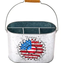 Patriotic American Metal Serving Utensil Caddy