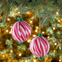 Patterned Paper Ball Ornaments Set of 2