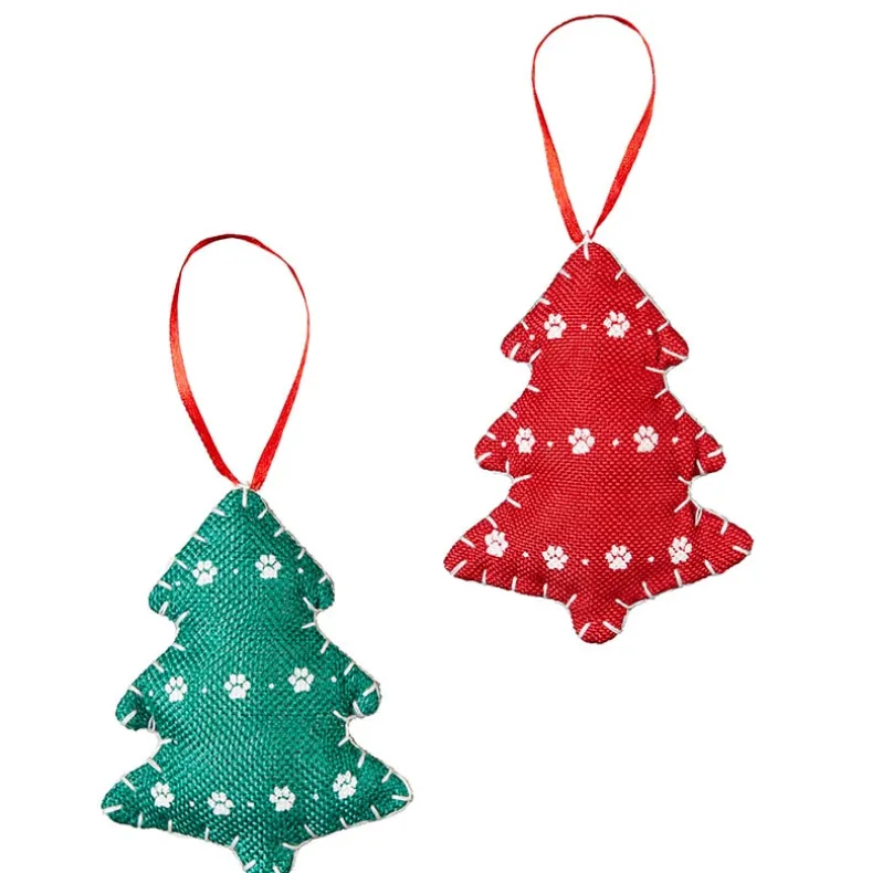 Paw Print Tree Ornament Set of 2
