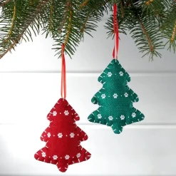 Paw Print Tree Ornament Set of 2