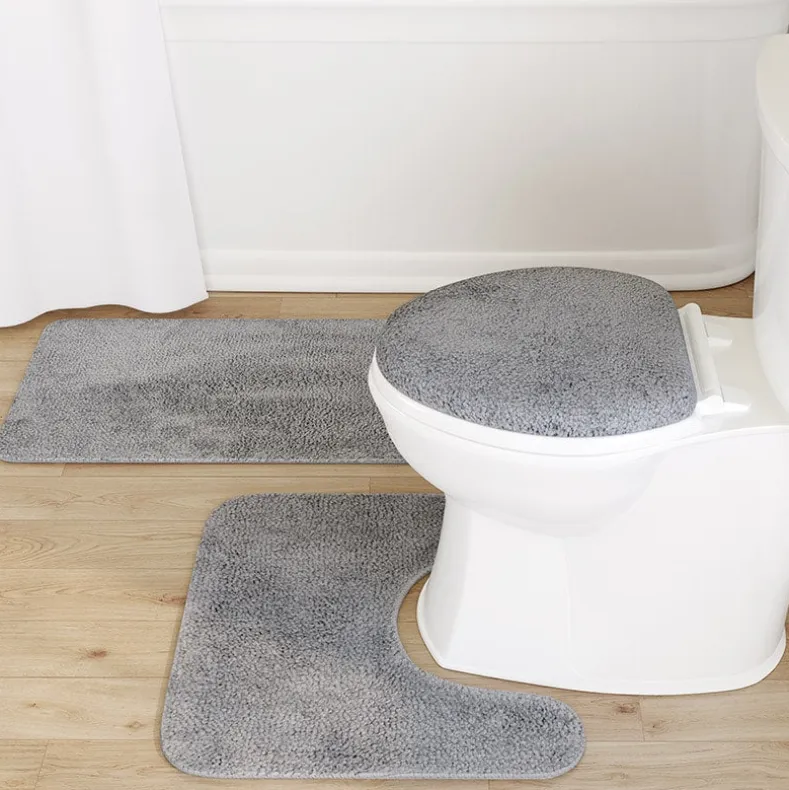 3-Pc Bath Rug Set with Anti-Skid Backing