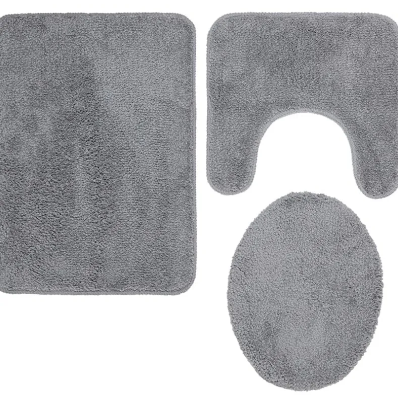 3-Pc Bath Rug Set with Anti-Skid Backing