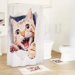 16-Pc Cat Bath Set with Memory Foam Rugs