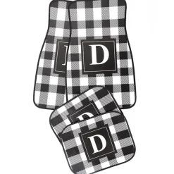 4-Pc. Monogram Plaid Car Mat Set