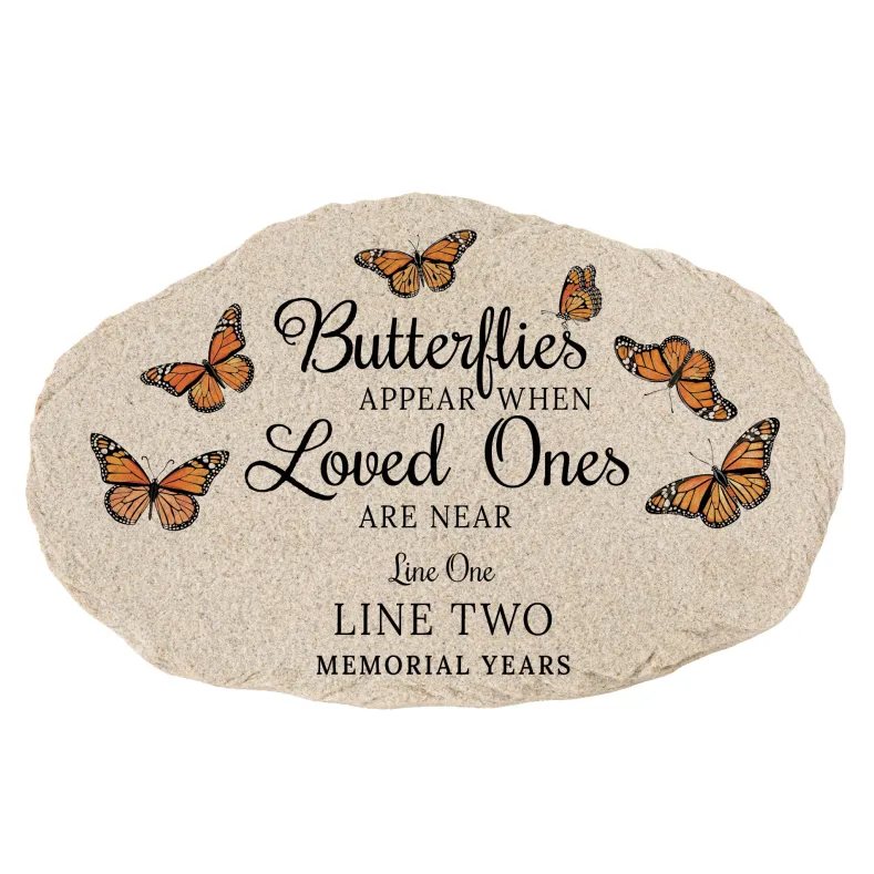 Personalized Butterflies Memorial Garden Stone
