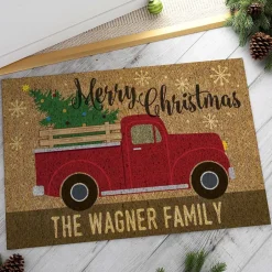 Personalized Christmas Truck Doormat