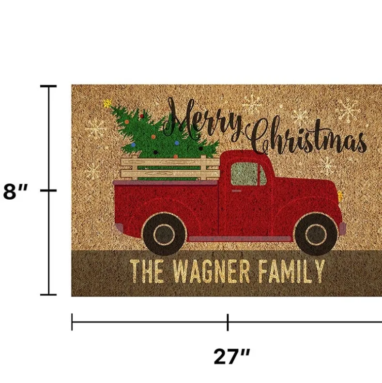 Personalized Christmas Truck Doormat