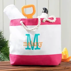 Personalized Colorful Beach Tote