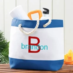 Personalized Colorful Beach Tote