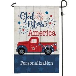Personalized God Bless America Pick Up Truck Garden Flag