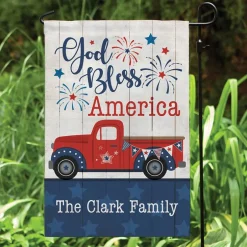 Personalized God Bless America Pick Up Truck Garden Flag