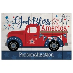 Personalized God Bless America Pick Up Truck Doormat
