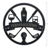 Personalized Golf and Drinks Black Wood Plaque