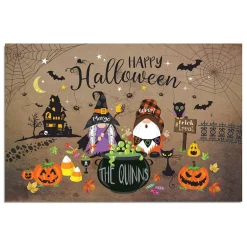 Personalized Halloween Spooky Gnome Family Doormat