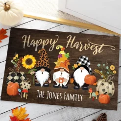 Personalized Harvest Gnome Doormat
