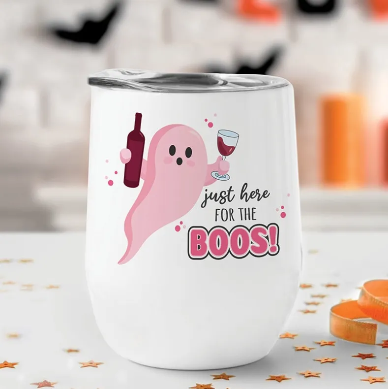 Personalized Here for the Boos Ghost Stemless Wine Tumbler