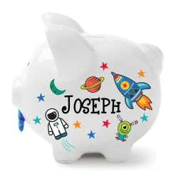 Personalized Piggy Bank White