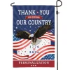 Personalized Thank You for Serving Our Country Family Name Garden Flag