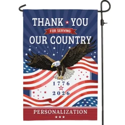 Personalized Thank You for Serving Our Country Family Name Garden Flag