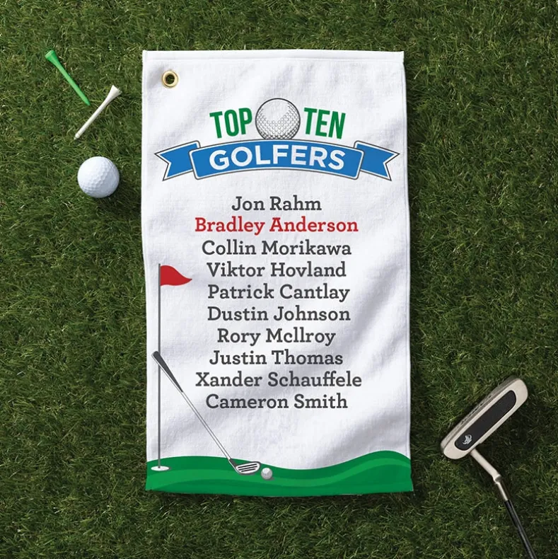 Personalized Top Ten Golf Towels
