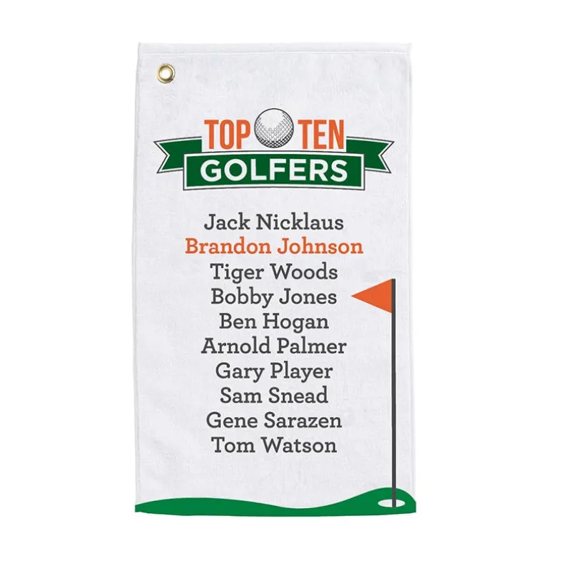 Personalized Top Ten Golf Towels
