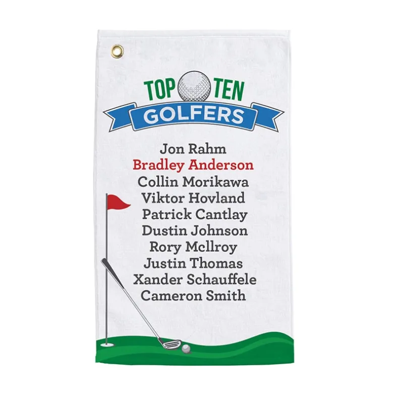 Personalized Top Ten Golf Towels