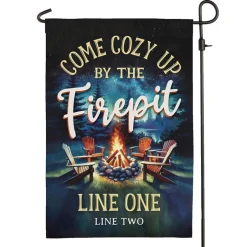 Personalized Welcome to Our Firepit Garden Flag