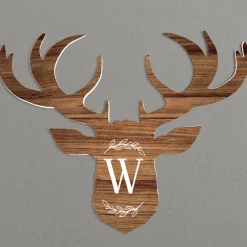 Personalized Wooden Deer Wall Hanging