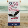 Personalized 250 Years of Freedom Eagle Beach Towel