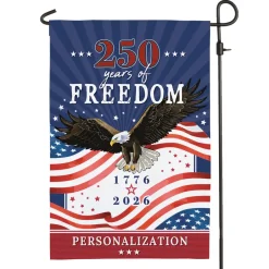 Personalized 250 Years of Freedom with Family Name Garden Flag