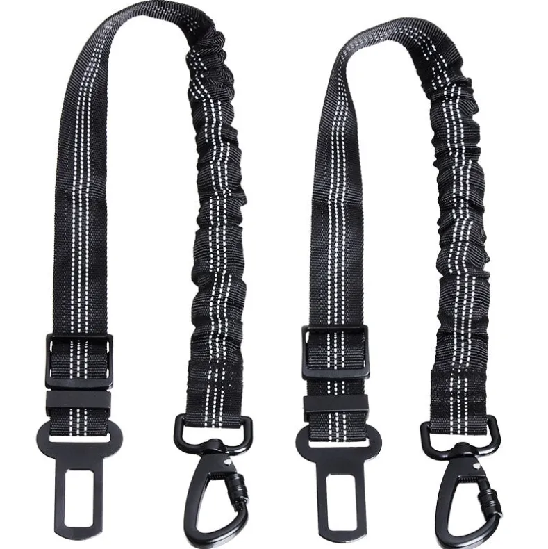 Pet Bungee Seat Belts Set of 2,Expands 21" with Rotating Clamp