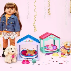 Pet House Play Set For 18" Doll Cat Or Dog