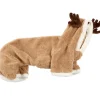 Pet Santa Or Reindeer Plush Fabric Costume With Hood