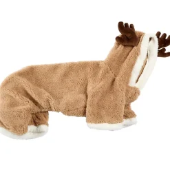 Pet Santa Or Reindeer Plush Fabric Costume With Hood