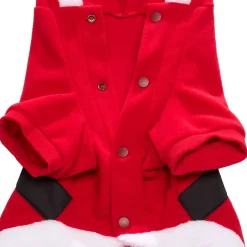 Pet Santa Or Reindeer Plush Fabric Costume With Hood
