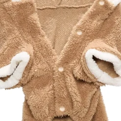 Pet Santa Or Reindeer Plush Fabric Costume With Hood