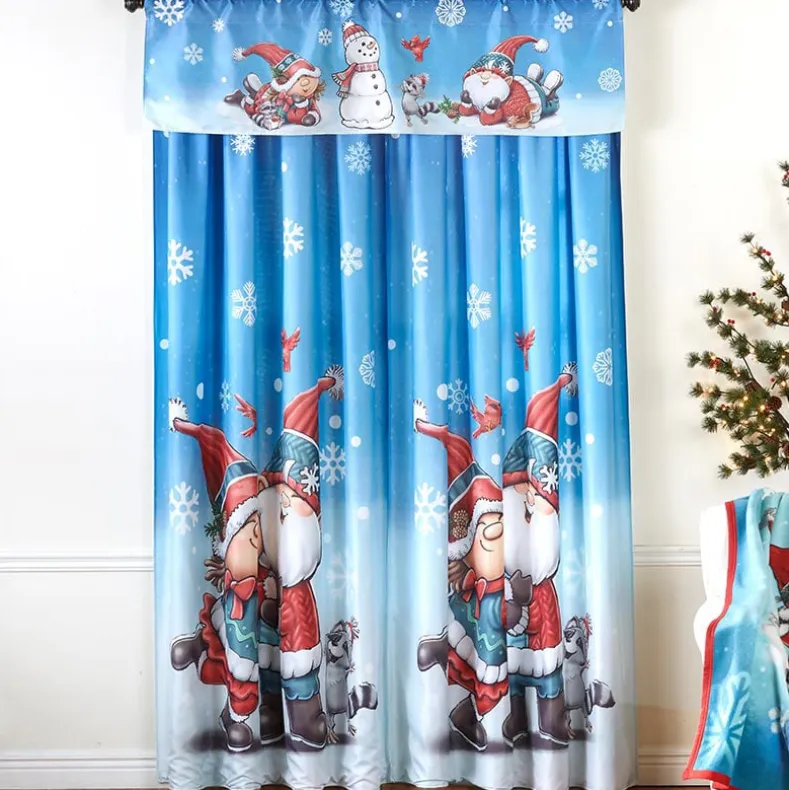 Petunia and Gnorme Winter Fun Gnome Panel or Valance